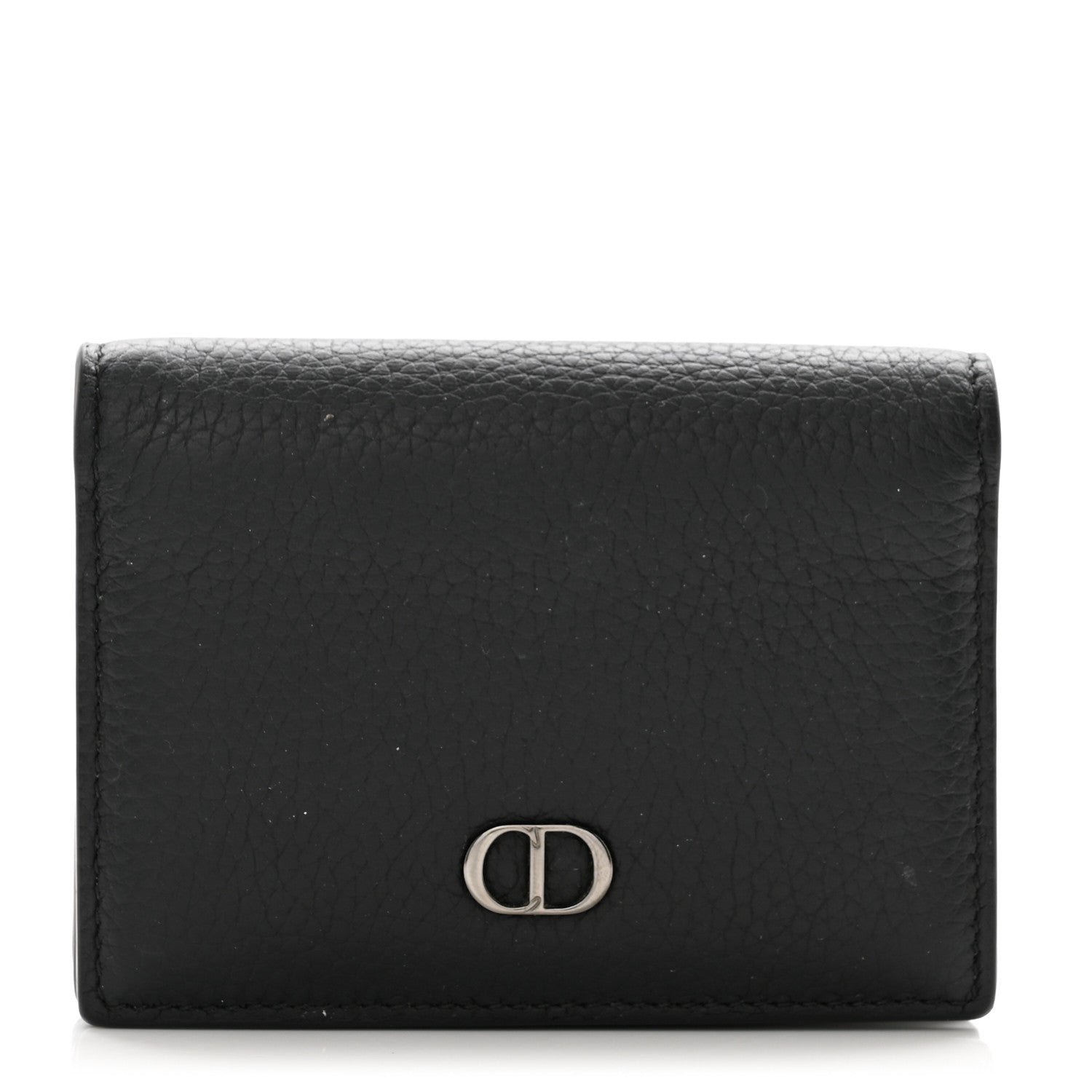 Christian Dior Grained Calfskin CD Icon Wallet Black 1 of 8