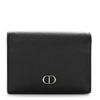 Christian Dior Grained Calfskin CD Icon Wallet Black 1 of 8
