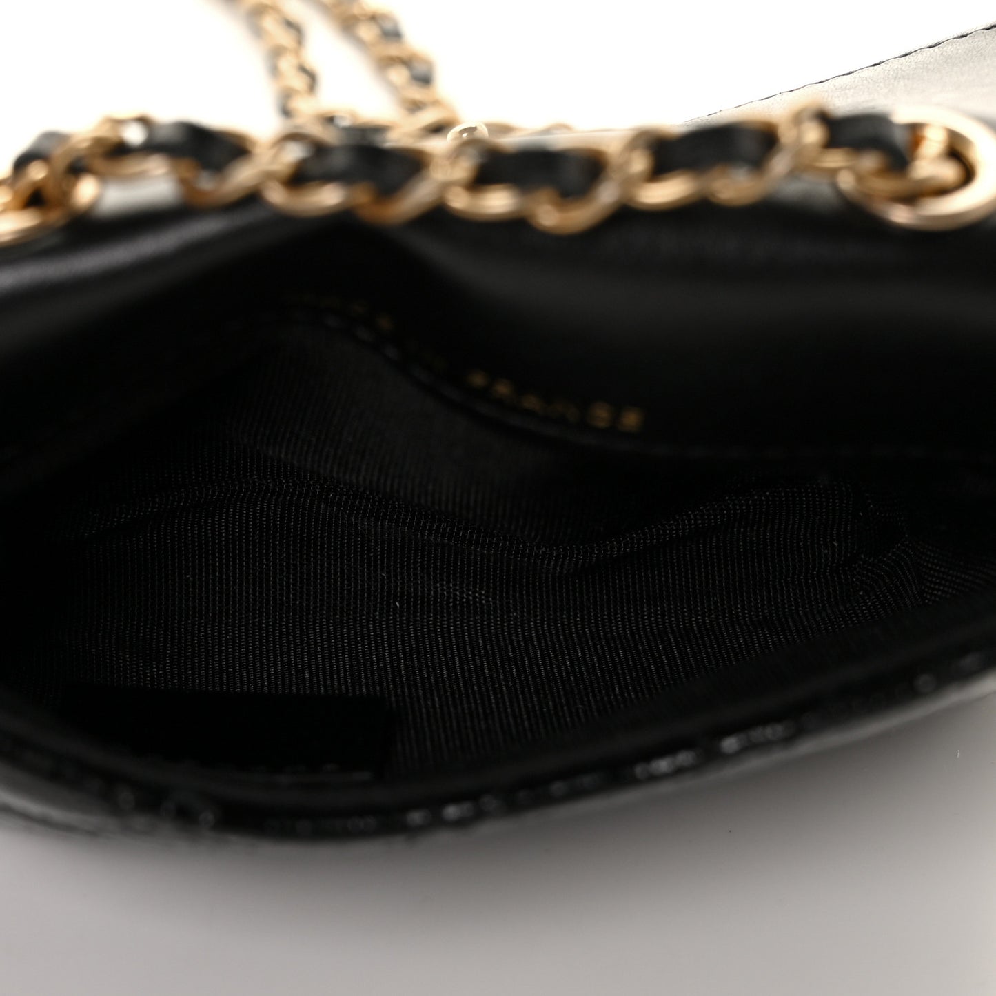 Shiny Aged Calfskin Quilted Waist Belt Bag Black