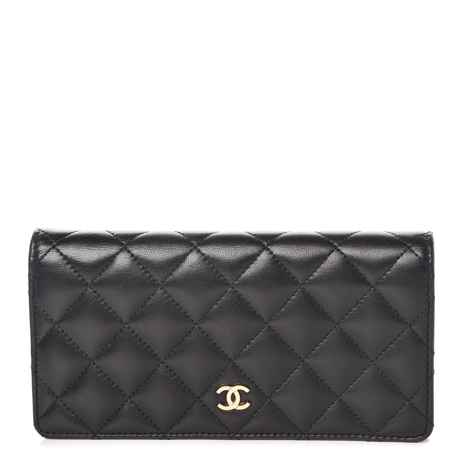 Chanel Lambskin Quilted Yen Wallet Black 1 of 9