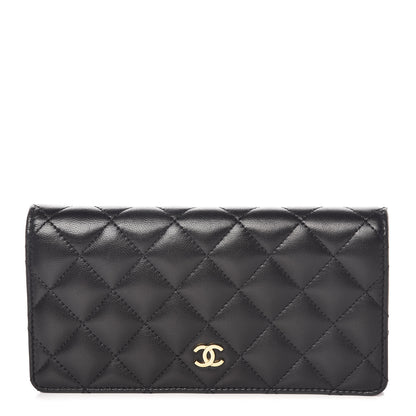 Chanel Lambskin Quilted Yen Wallet Black 1 of 9