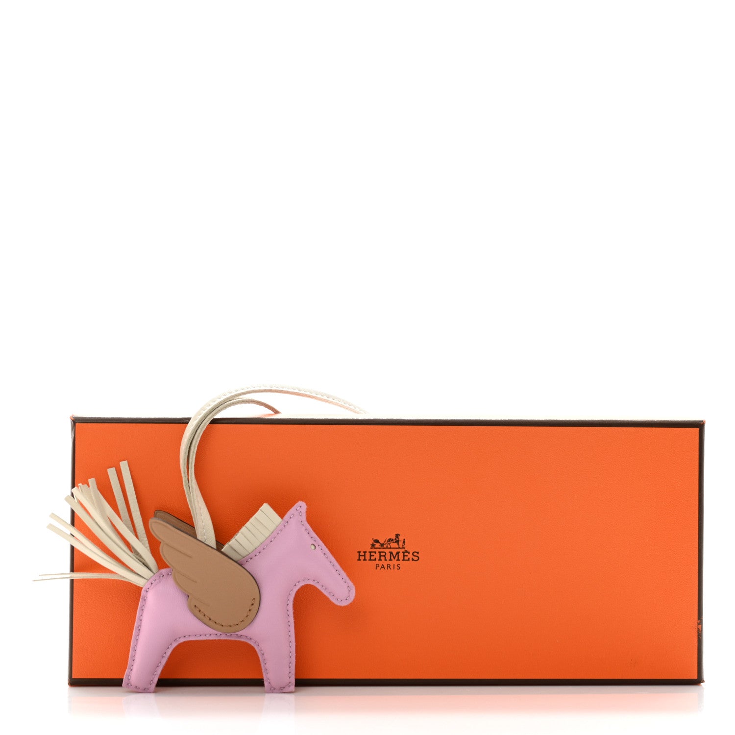 Hermes Milo Lambskin Grigri Rodeo Pegase Horse Bag Charm PM Mauve Sylvestre Craie Chai 5 of 5