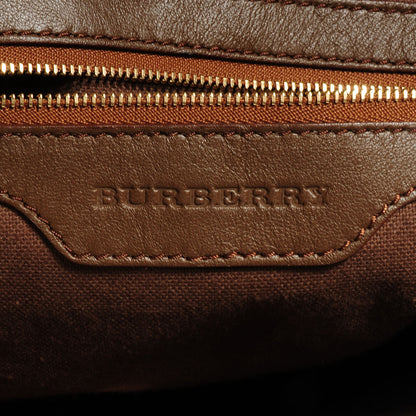 Burberry Stitched Leather Bridle Calfskin Tote Dark Tan 6 of 10