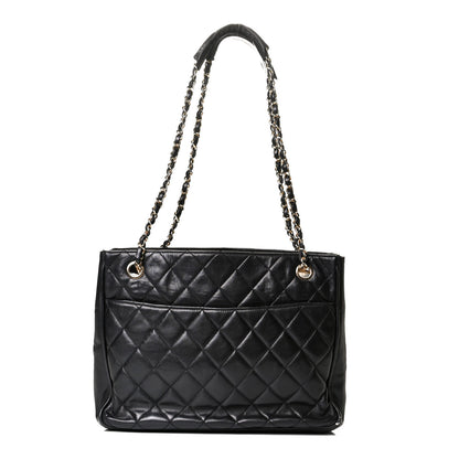 Chanel Lambskin Quilted Shopping Tote Black 1 of 8