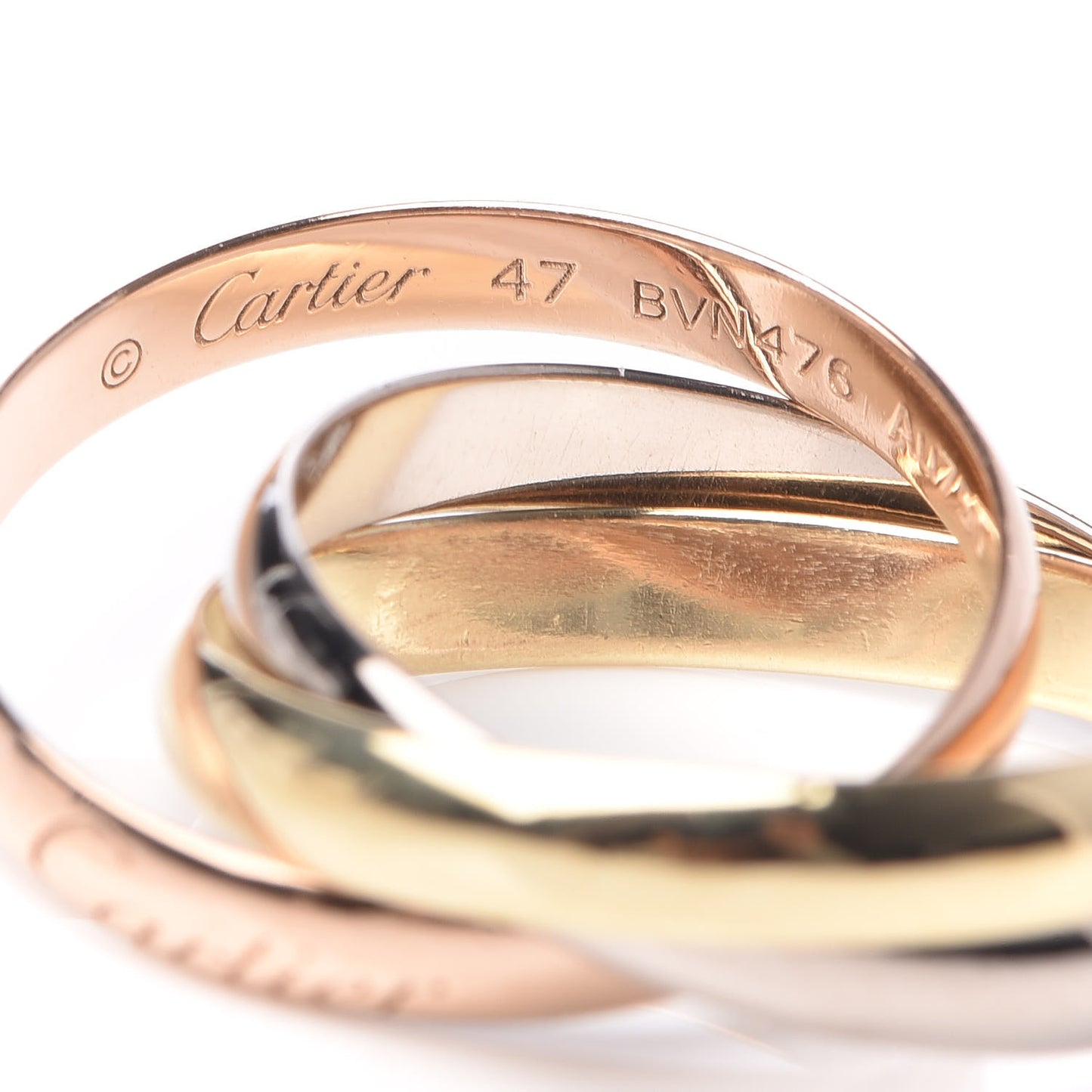 18K Pink Yellow White Gold Small Trinity Ring 47 4