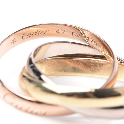 Cartier 18K Pink Yellow White Gold Small Trinity Ring 47 4 8 of 11