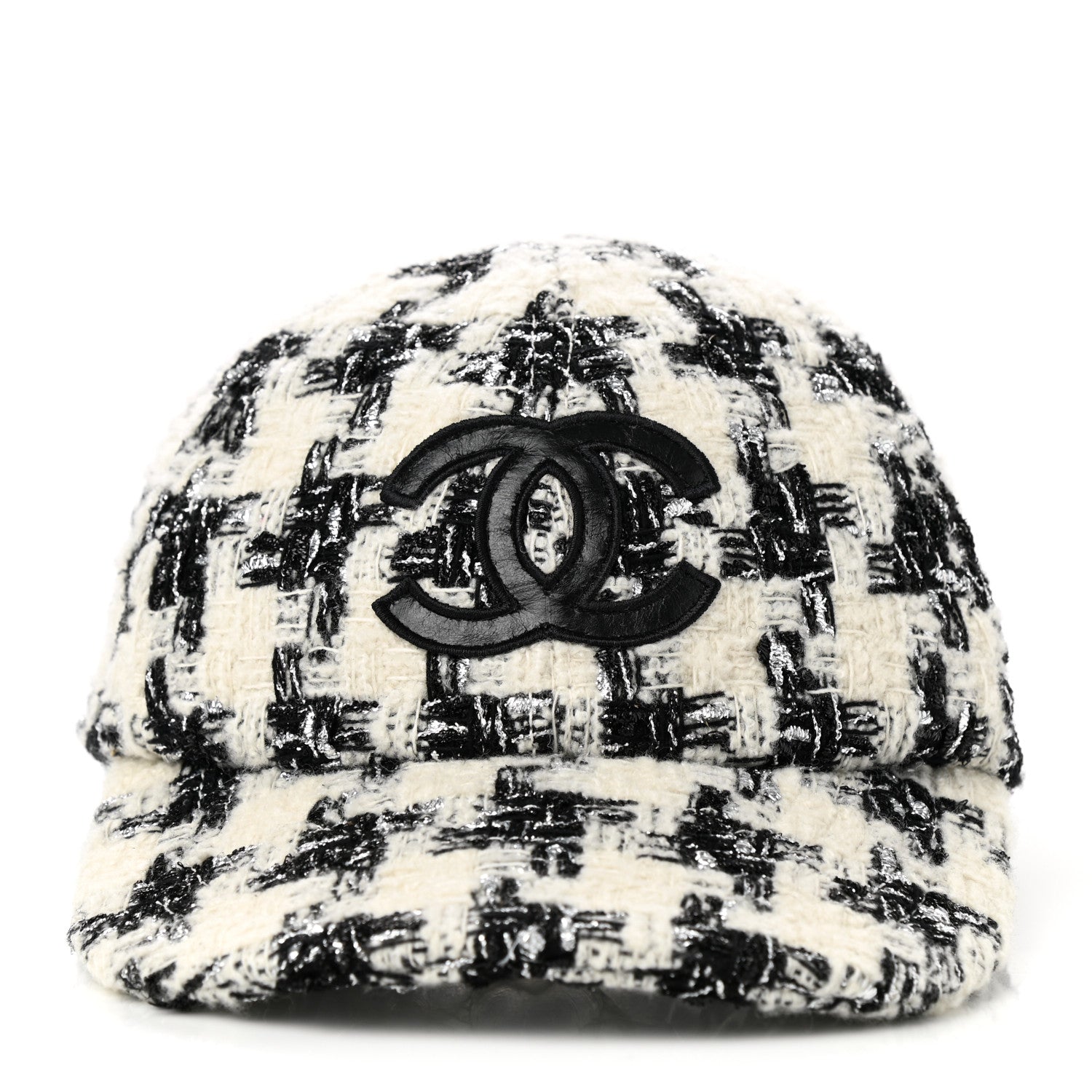 Chanel Tweed CC Cap Hat L Black White 3 of 7
