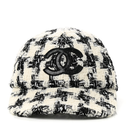 Chanel Tweed CC Cap Hat L Black White 3 of 7