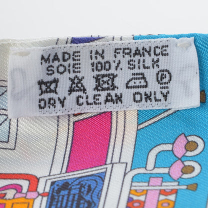 Hermes Silk La Maizeon des Carres Twilly White Rose Bleu 4 of 5