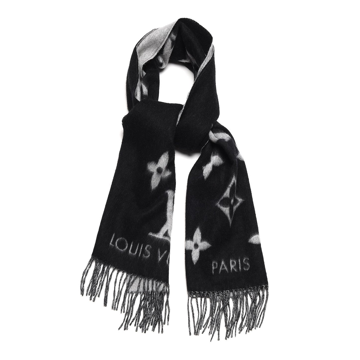 Cashmere Monogram Reykjavik Scarf Black