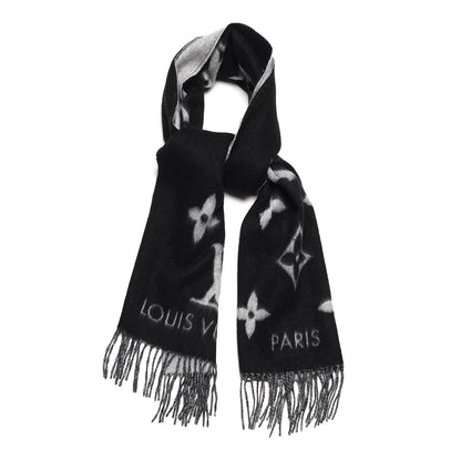 Louis Vuitton Cashmere Monogram Reykjavik Scarf Black 1 of 4