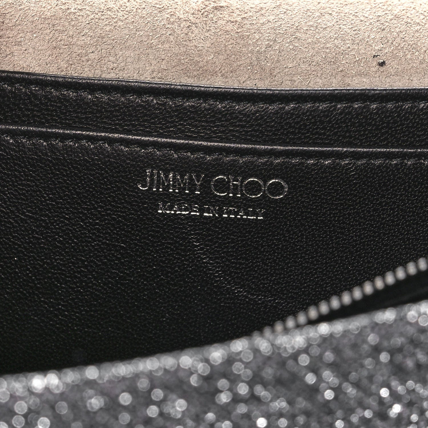 Jimmy Choo Glitter Florence Wallet on Chain Anthracite 6 of 11