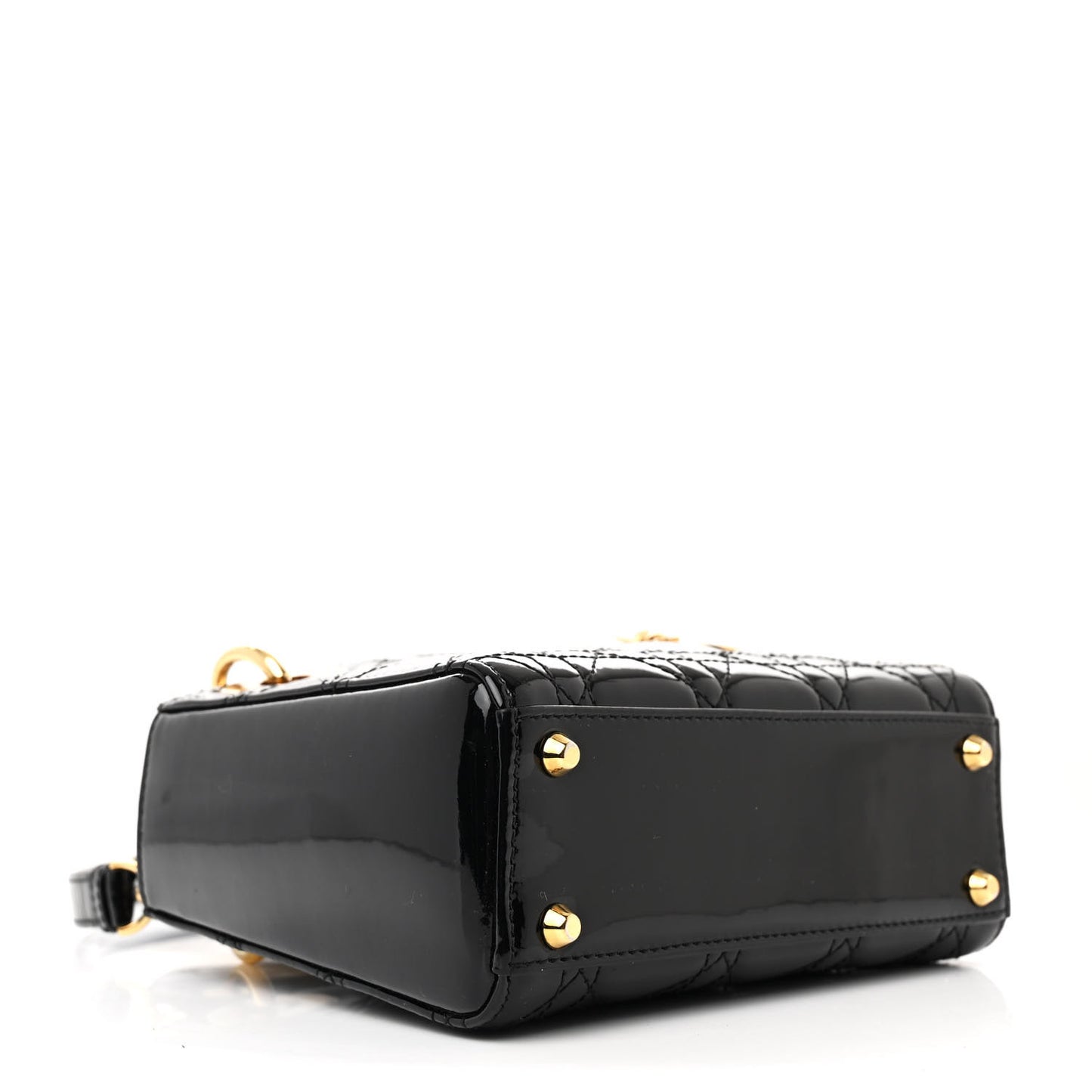 Patent Cannage Mini Lady Dior Black