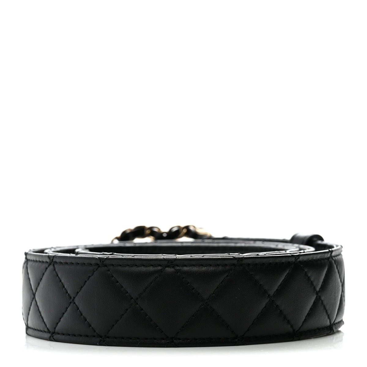 Chanel Calfskin Quilted CC Chain Belt 90 36 Black 2 of 5