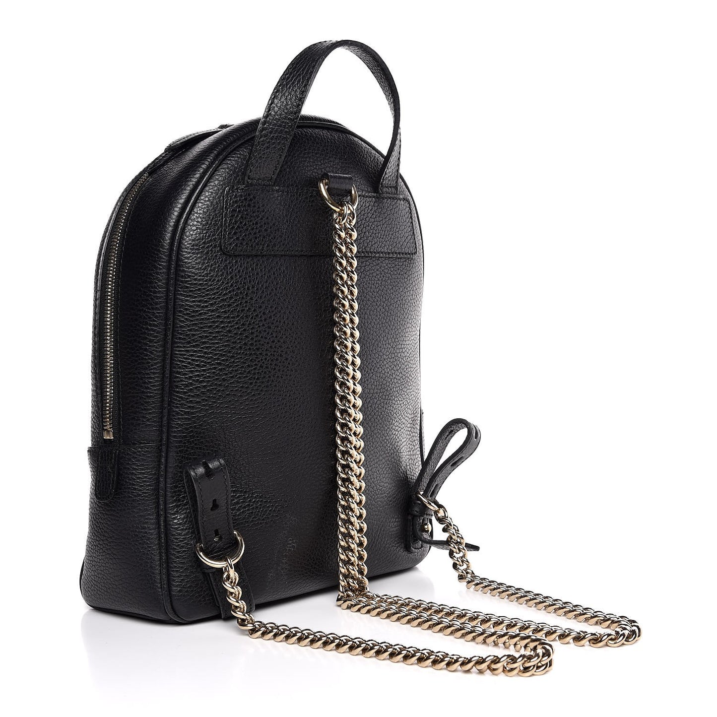 Pebbled Calfskin Soho Chain Backpack Black