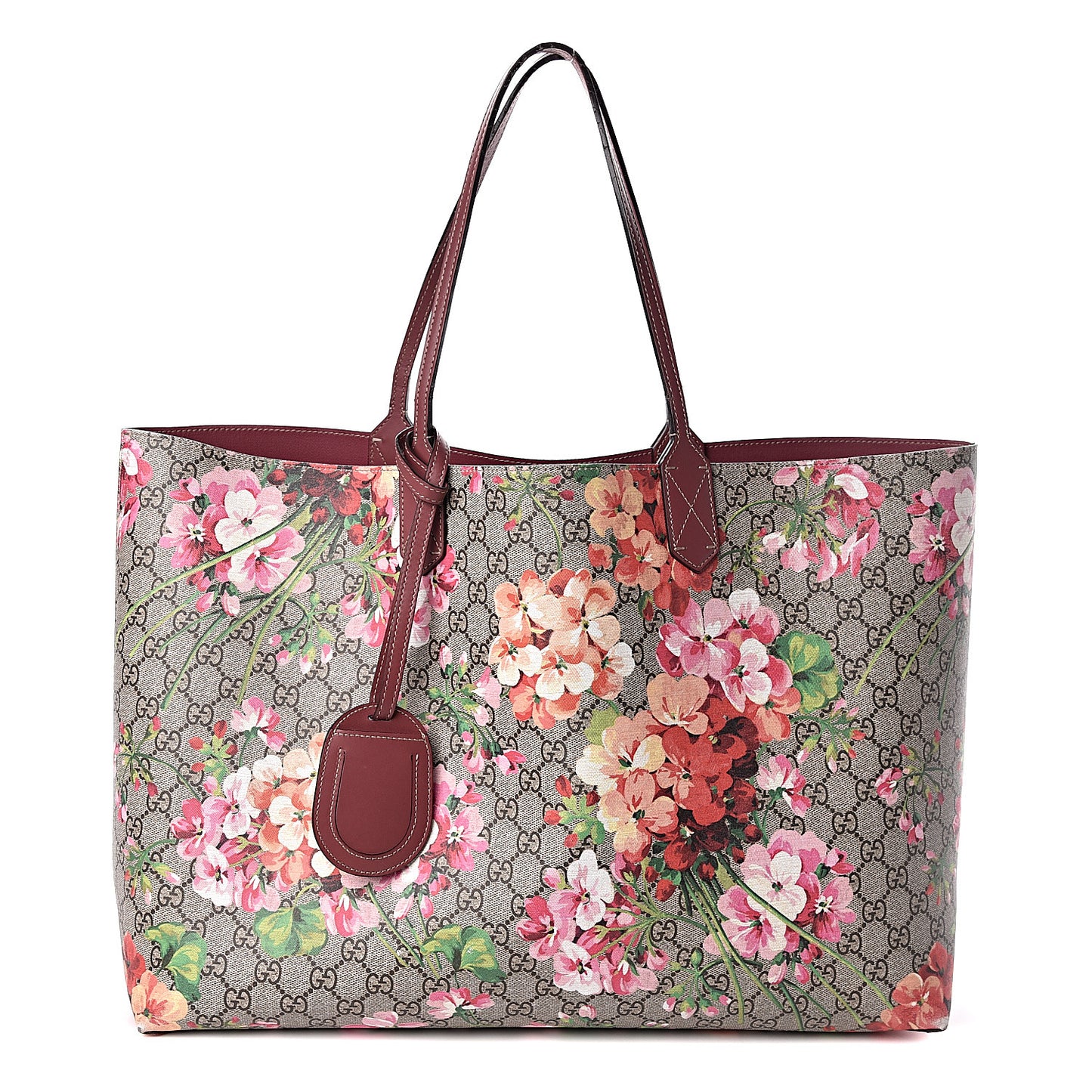 GG Supreme Monogram Blooms Large Reversible Tote Beige Multicolor Dry Rose