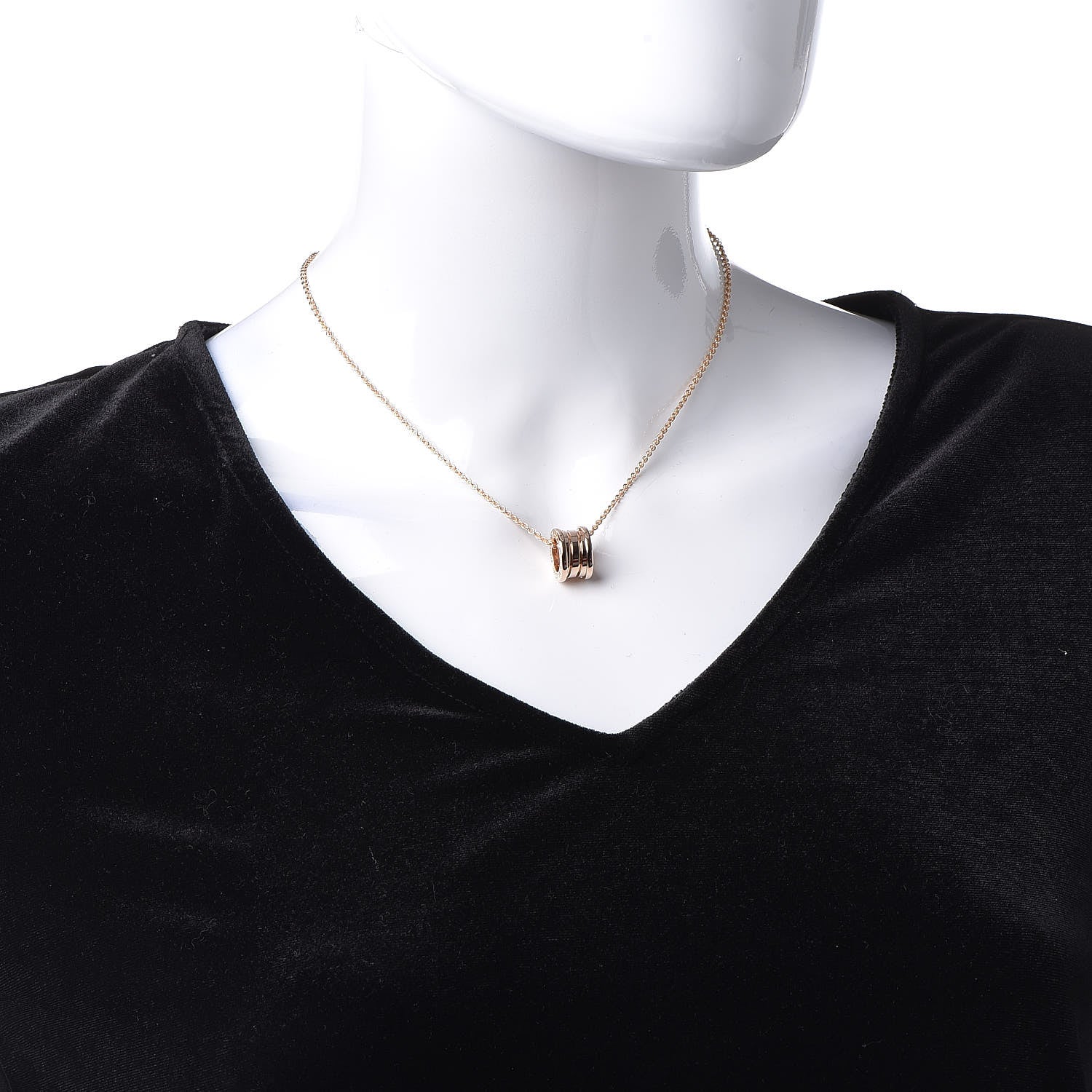 Bulgari 18K Rose Gold B.Zero1 Pendant Necklace 2 of 6