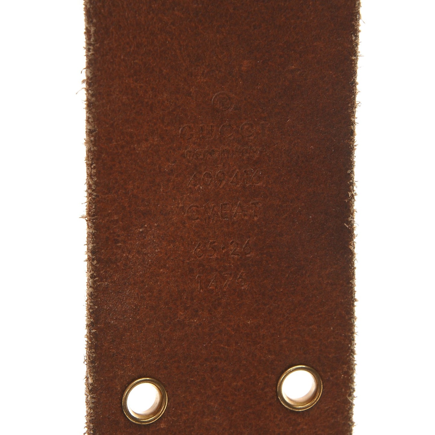 Faded Calfskin Grommet Double G 40mm Belt 65 26 Cuir