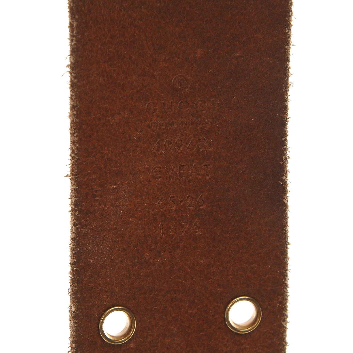 Gucci Faded Calfskin Grommet Double G 40mm Belt 65 26 Cuir 5 of 5
