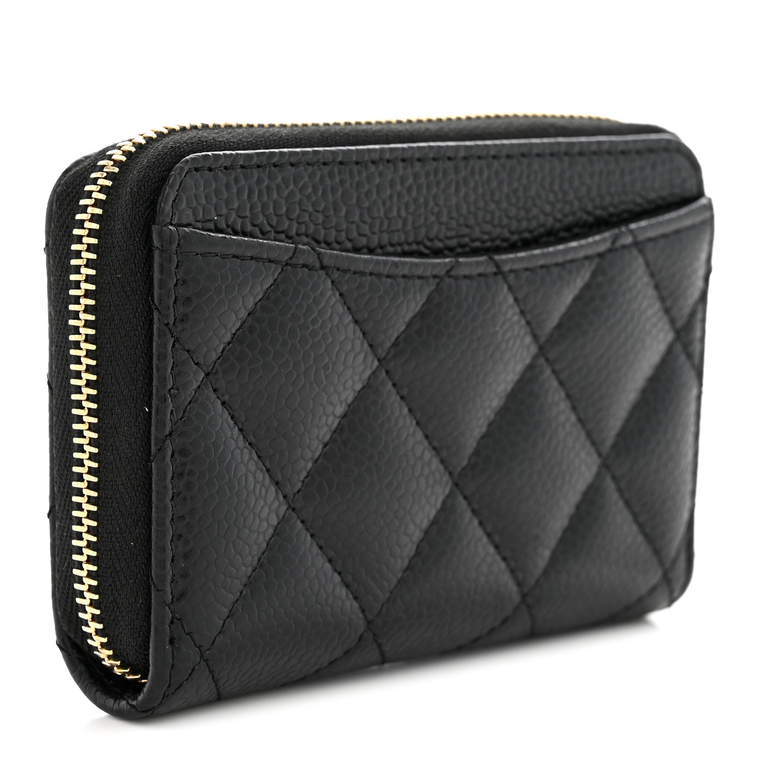 Chanel Caviar Quilted Zip Coin Purse Black 3 of 8