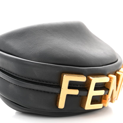 Fendi Vitello Grace Matte Nano Fendigraphy Hobo Charm Black 9 of 11