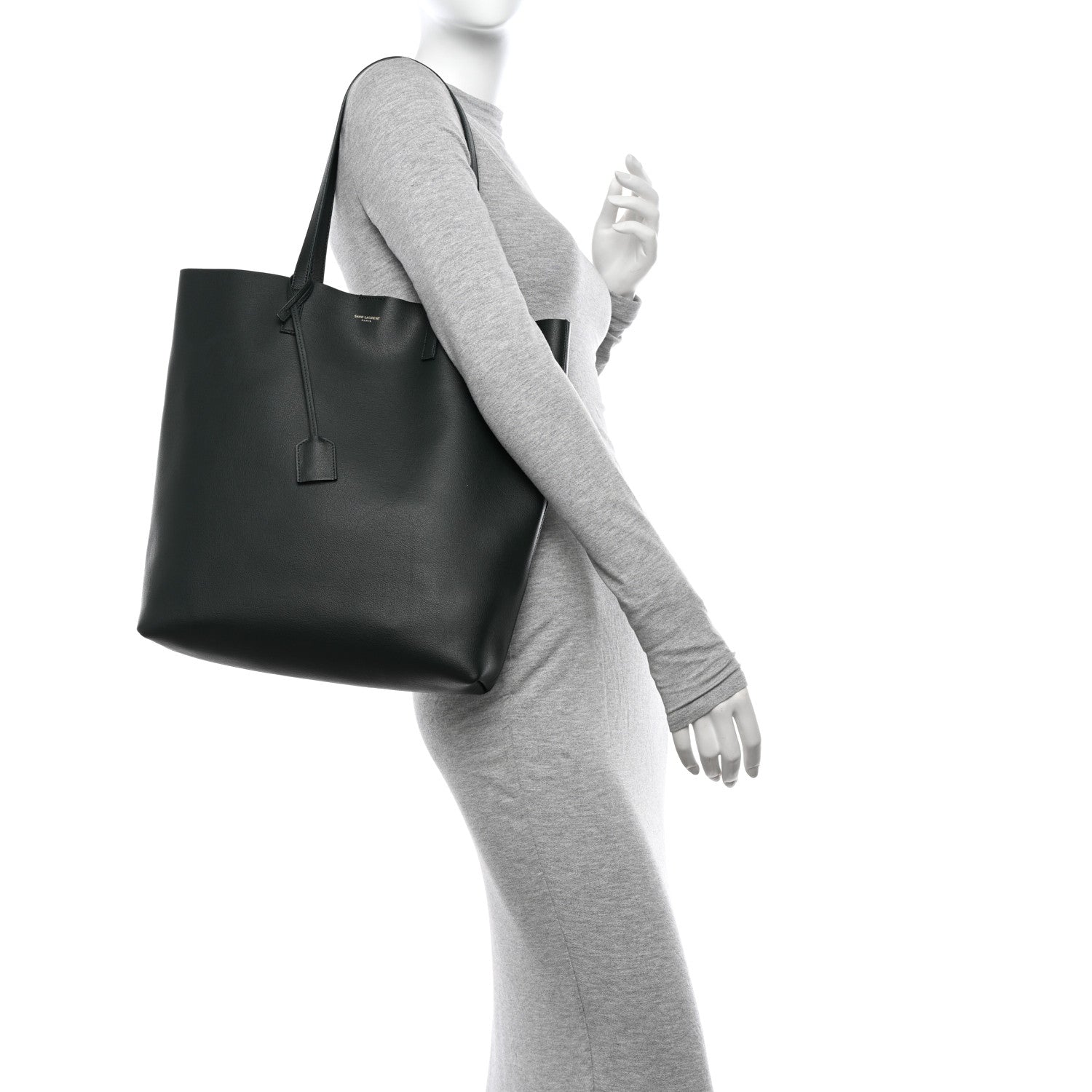 Saint Laurent Calfskin North-South Shopping Tote Green 2 of 12