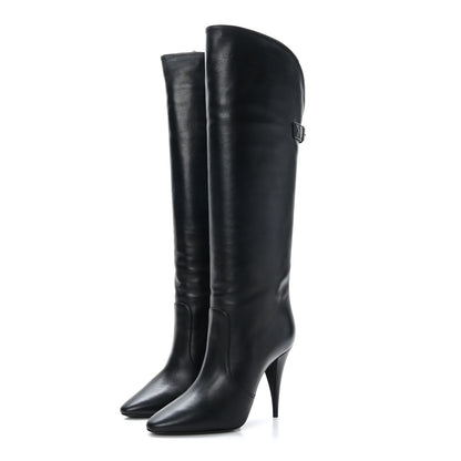 Saint Laurent Lambskin Koller 110 Tall Boots 38.5 Black 3 of 7