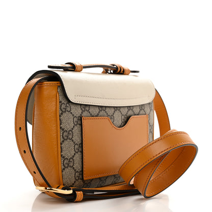 Gucci GG Supreme Monogram Calfskin Mini Padlock Flap Pocket Shoulder Bag Beige Mystic White Sun Oil 2 of 10