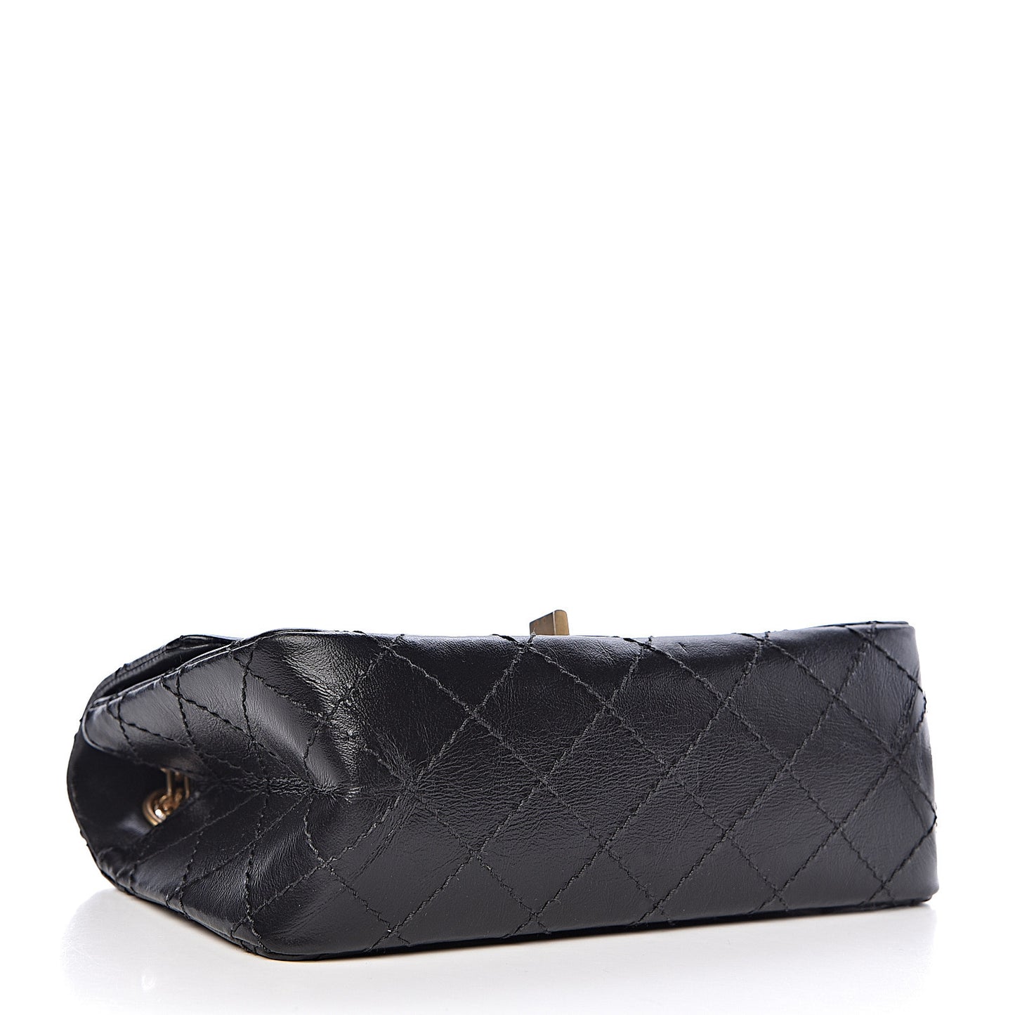 Aged Calfskin Quilted 2.55 Reissue Mini Flap Black