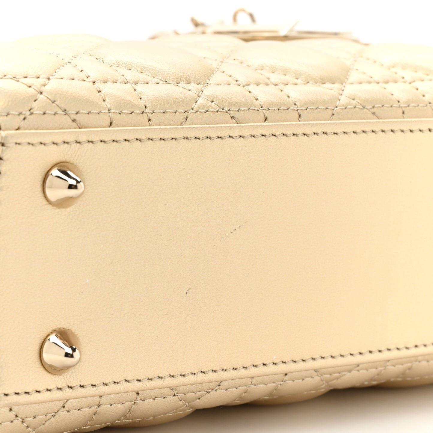Iridescent Metallic Lambskin Cannage Small My ABCDior Lady Dior Platinum