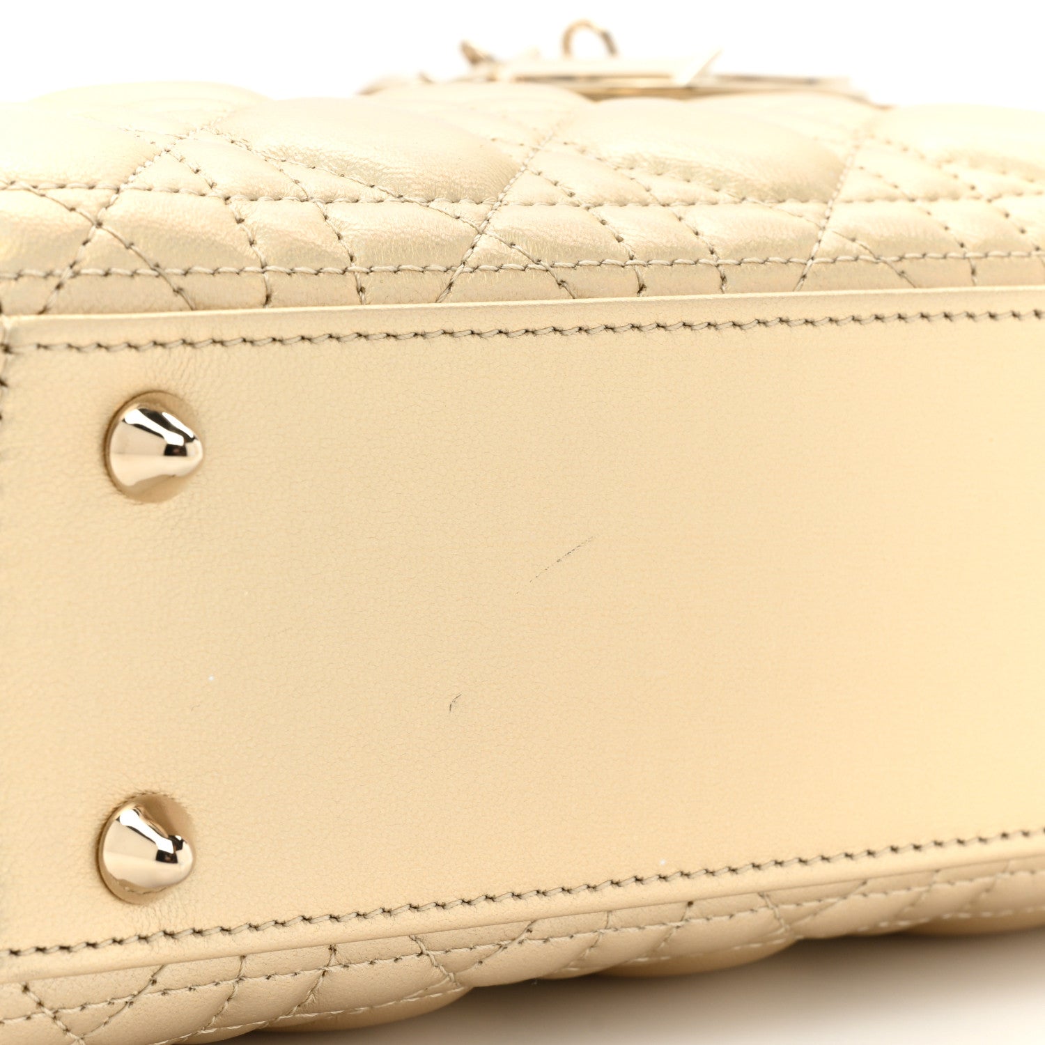 Christian Dior Iridescent Metallic Lambskin Cannage Small My ABCDior Lady Dior Platinum 10 of 12
