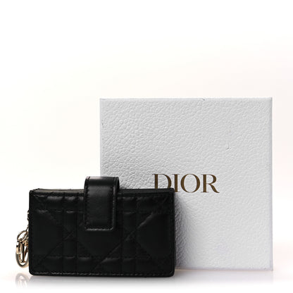Christian Dior Lambskin Cannage Lady Dior Jasmine 5-Gusset Card Holder Black 8 of 8