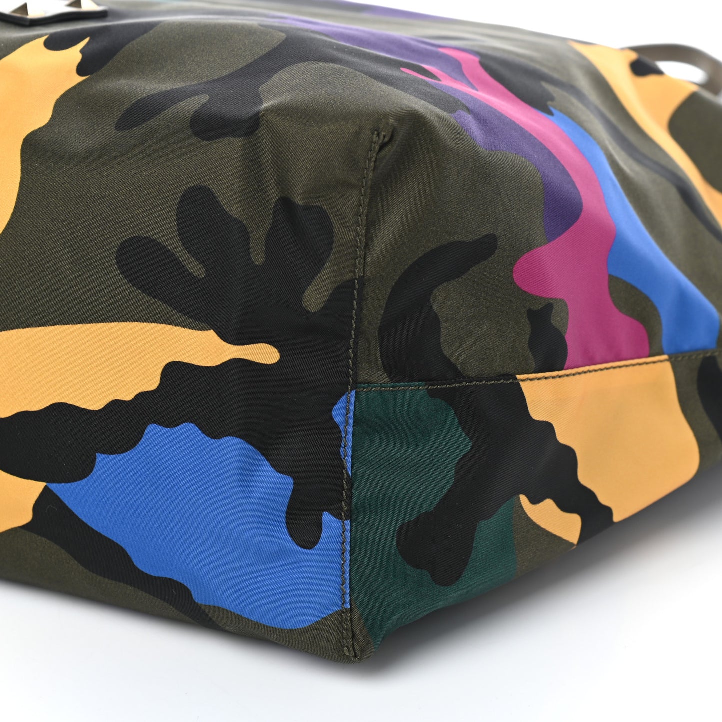 Canvas Camouflage Rockstud Reversible Tote Multicolor