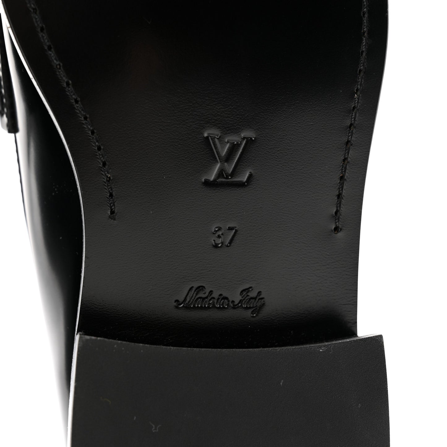 Glazed Calfskin Connelly Flat Loafer 37 Black