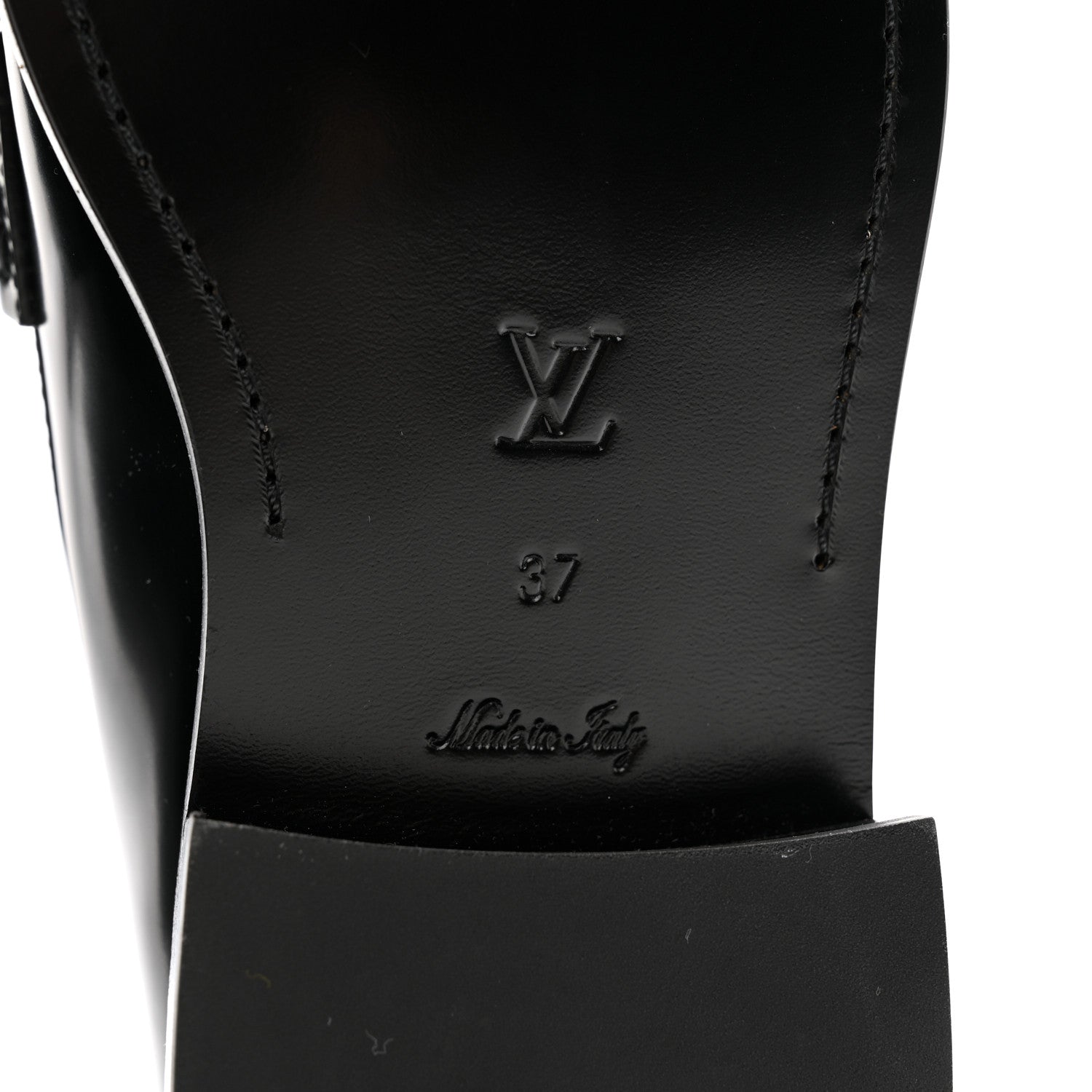Louis Vuitton Glazed Calfskin Connelly Flat Loafer 37 Black 8 of 11