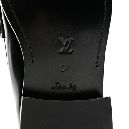 Louis Vuitton Glazed Calfskin Connelly Flat Loafer 37 Black 8 of 11