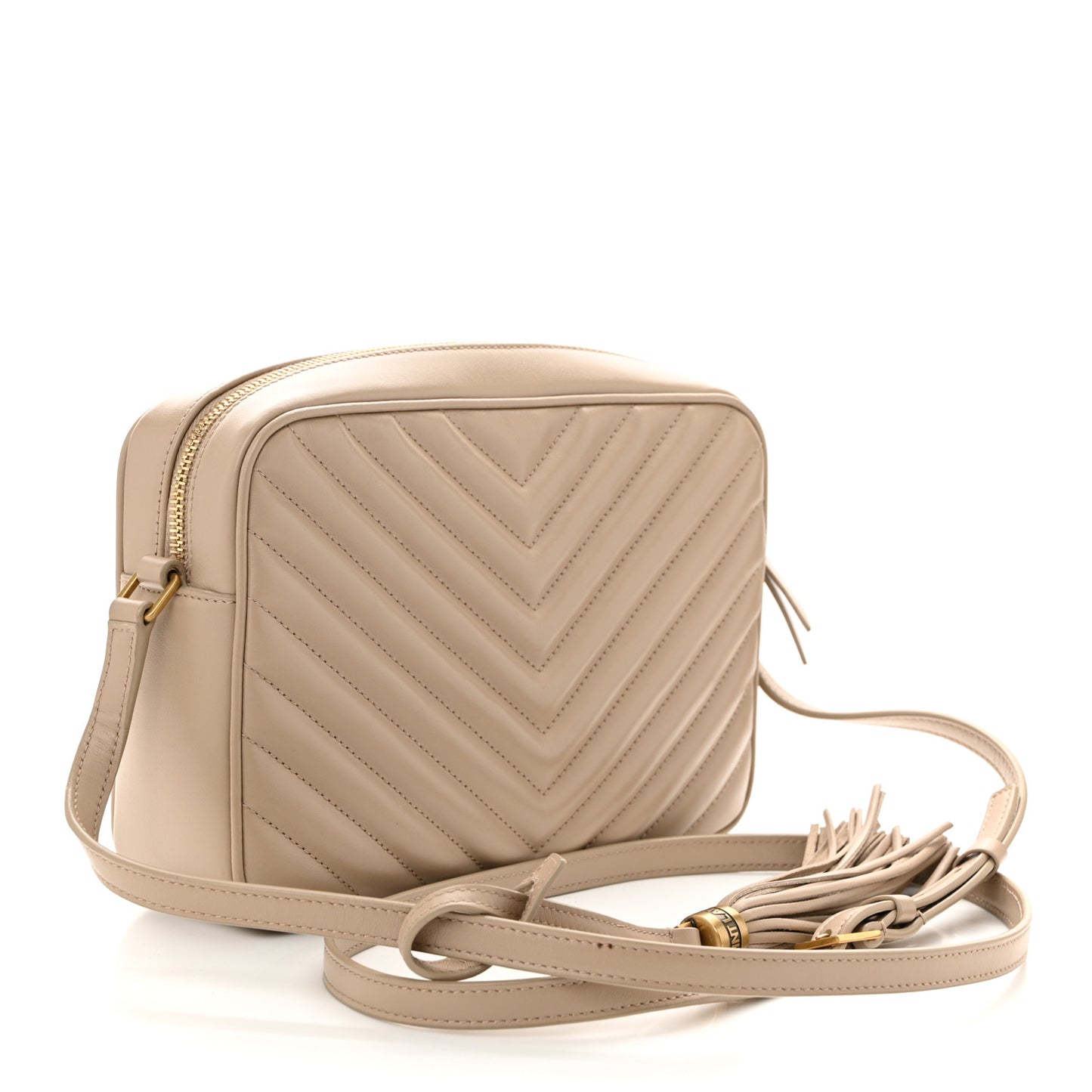 Calfskin Matelasse Monogram Lou Camera Bag Dark Beige