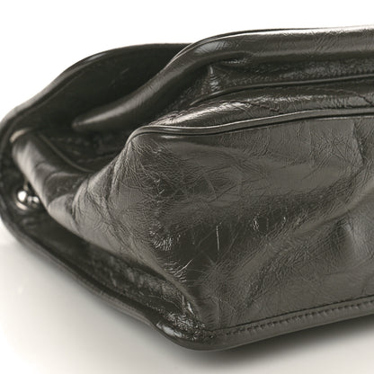 Saint Laurent Crinkled Calfskin Matelasse Monogram Medium Niki Chain Satchel Fog 9 of 11