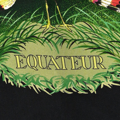 Hermes Silk Equateur Scarf 90 Black Vert Bleu 5 of 5