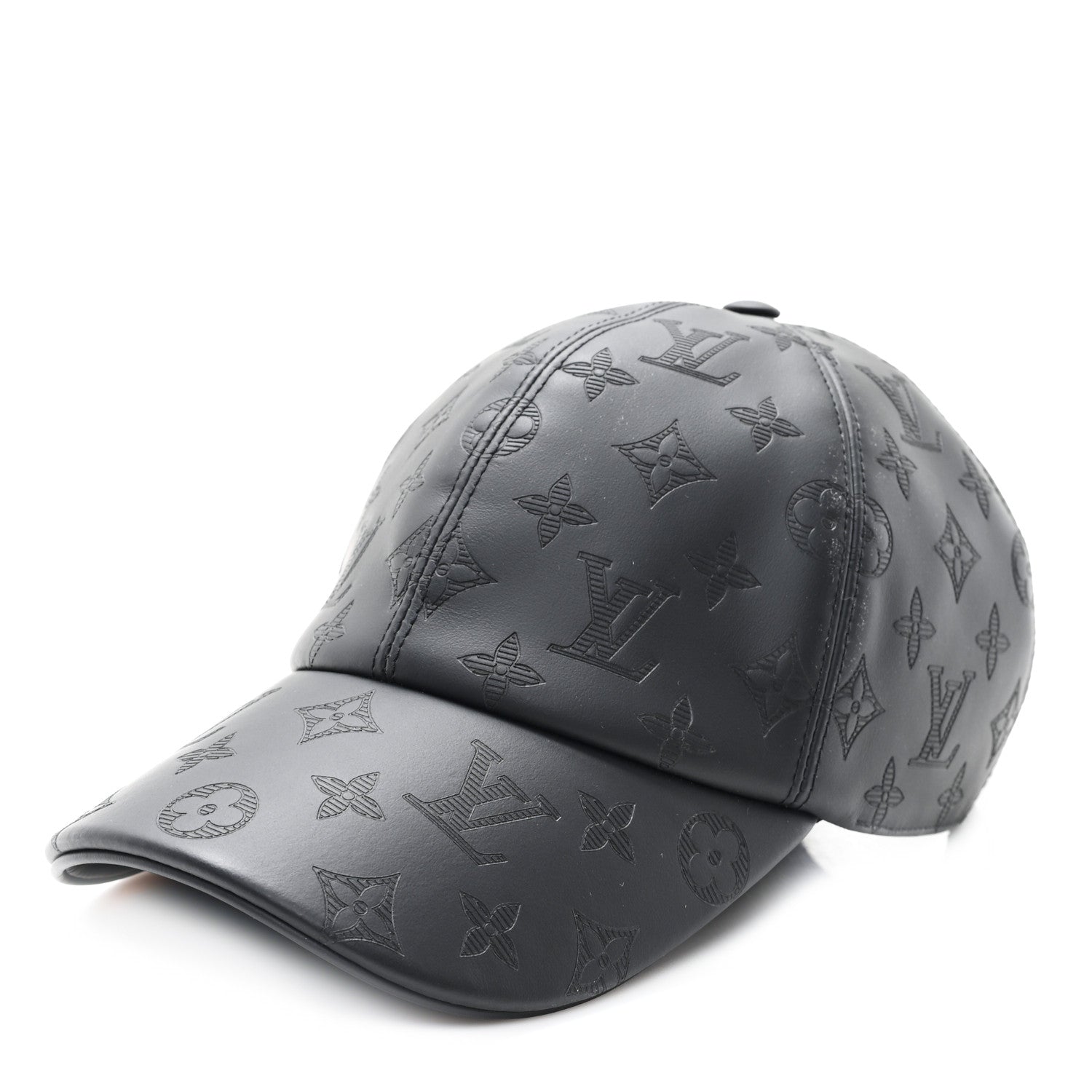Louis Vuitton Calfskin Monogram Shadow Baseball Cap 60 Black 1736261 ...