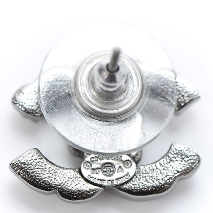 Chanel Ruthenium Crystal CC Earrings Silver Black 4 of 5