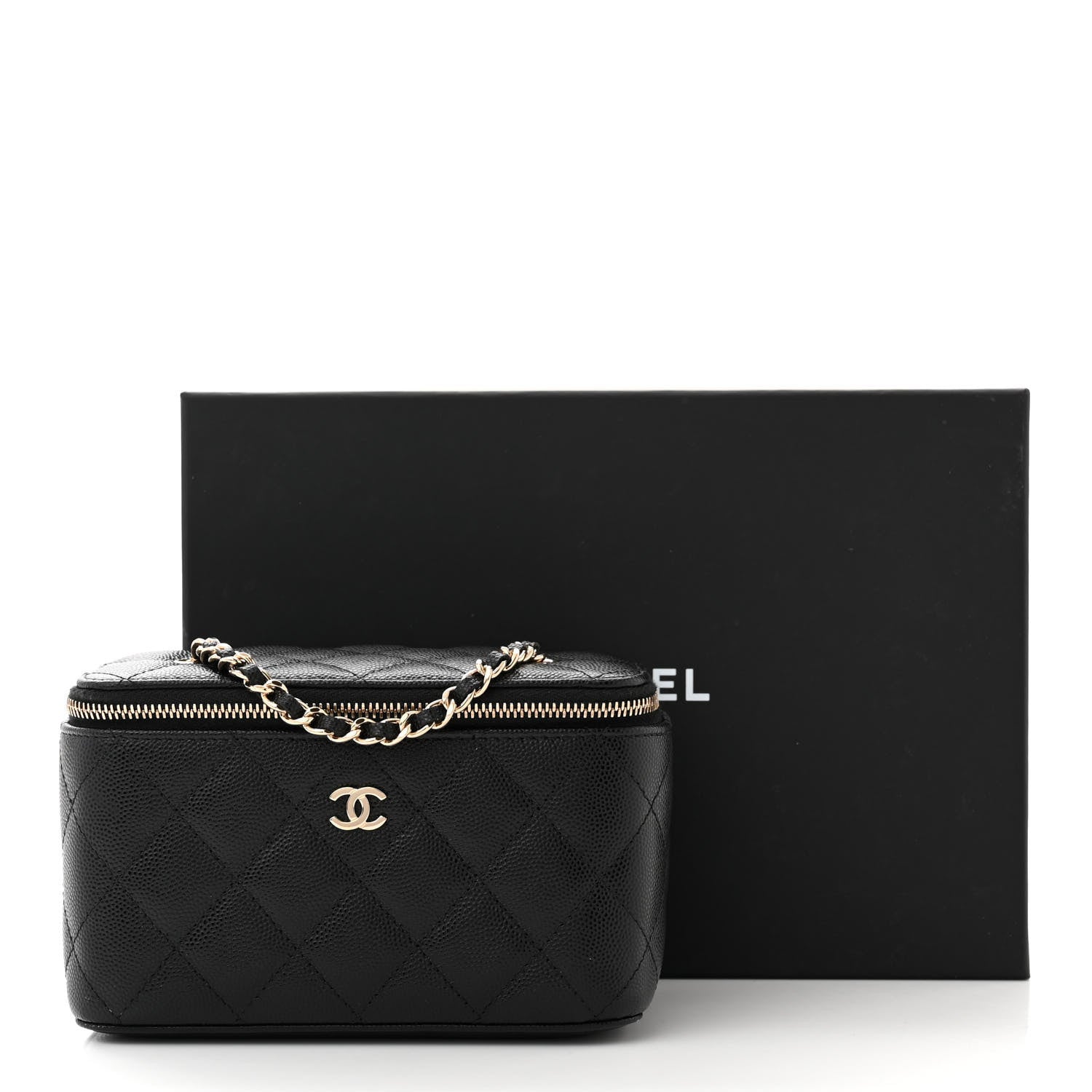 Chanel Caviar Quilted Small Vanity Case With Chain Black 13 of 13