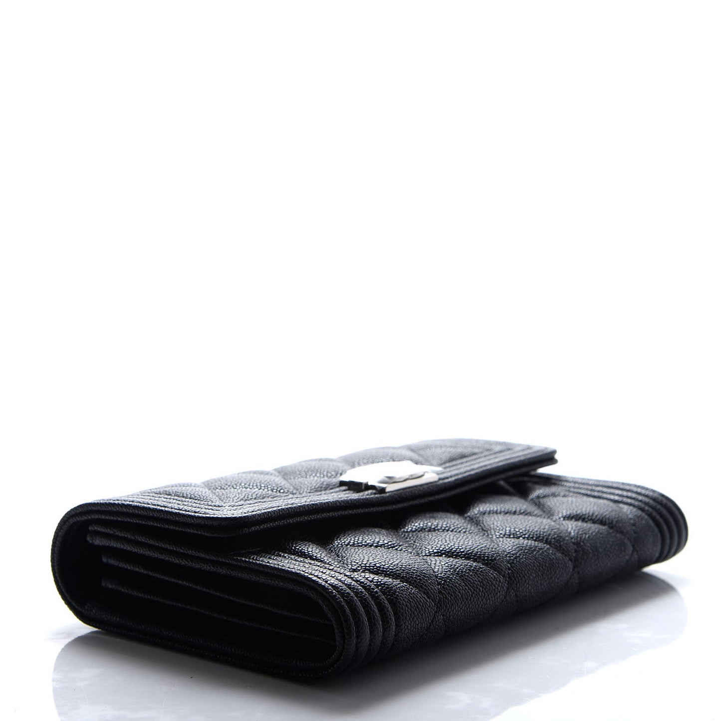 Caviar Quilted Medium Boy Flap Wallet Black