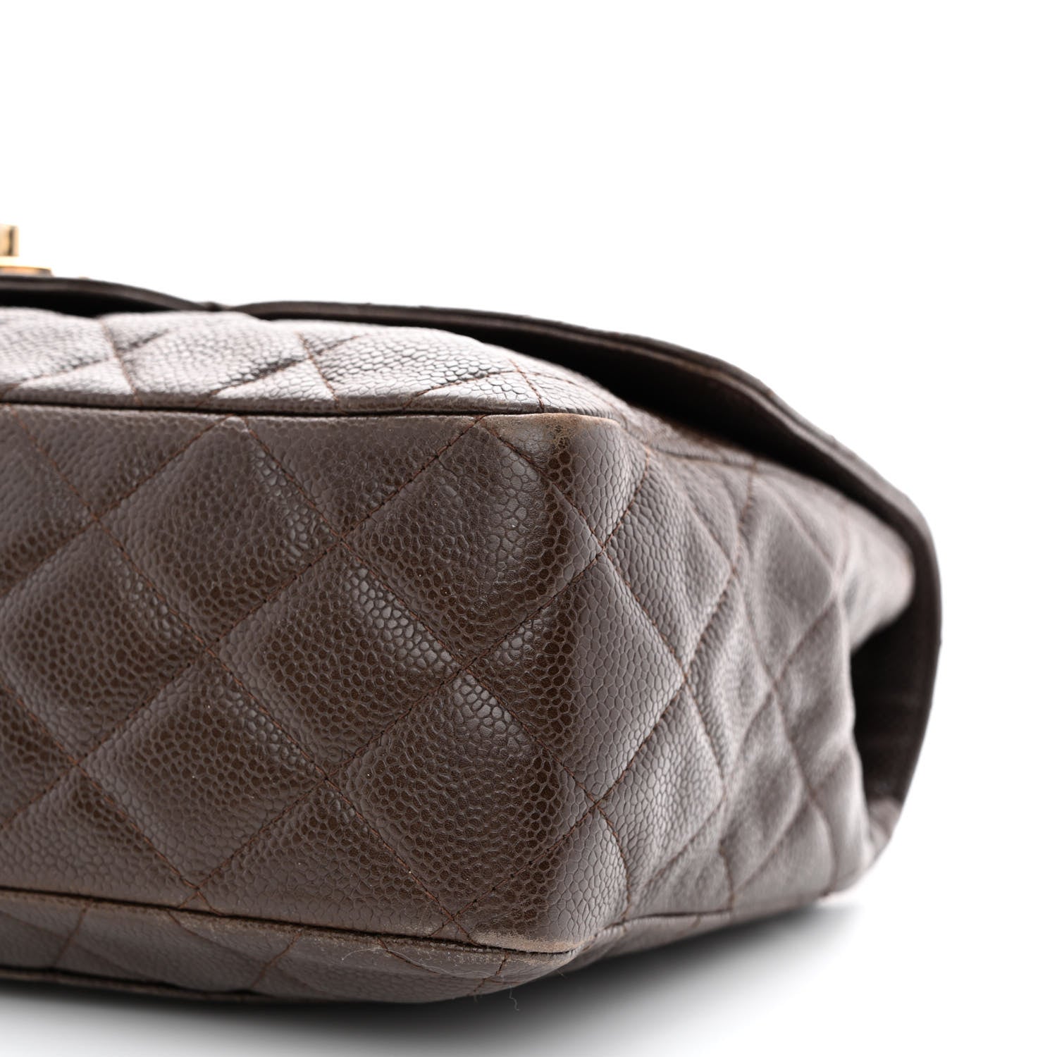 Chanel Caviar Quilted Jumbo Single Flap Dark Brown 10 of 10