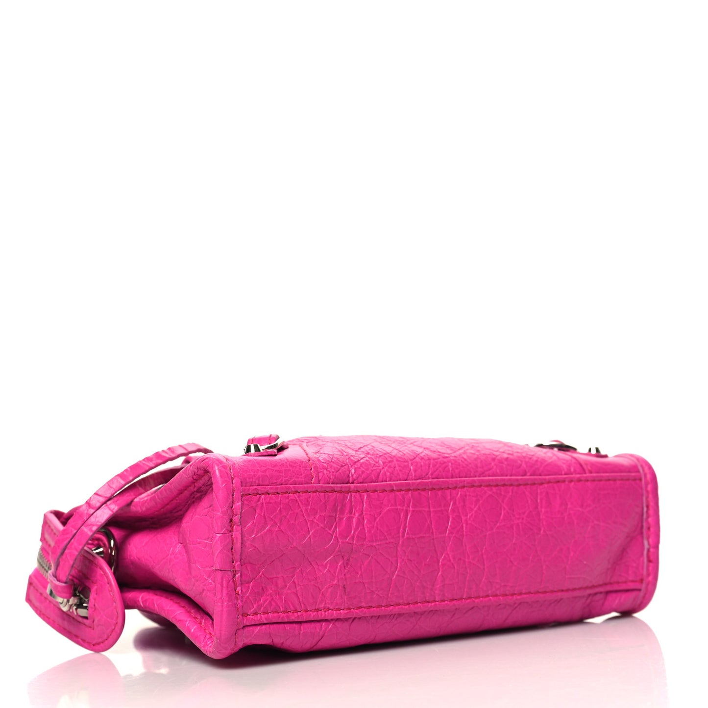 Agneau Classic Gold Hardware Nano City Fuchsia