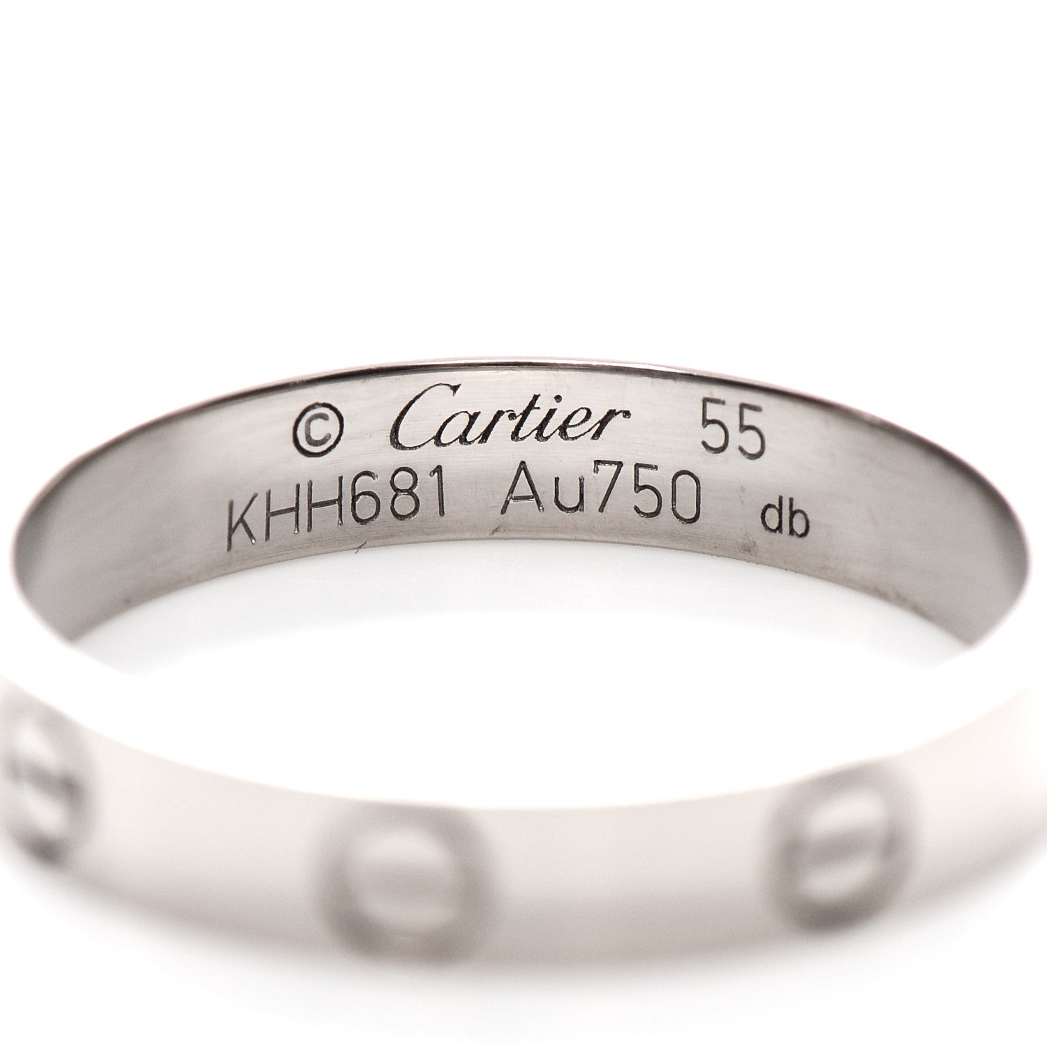 Cartier 18K White Gold 3.5mm LOVE Wedding Band Ring 55 7.25 4 of 5