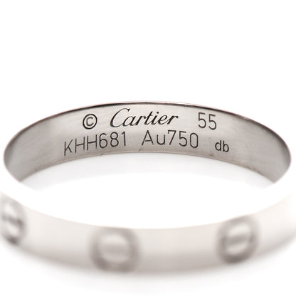 Cartier 18K White Gold 3.5mm LOVE Wedding Band Ring 55 7.25 4 of 5