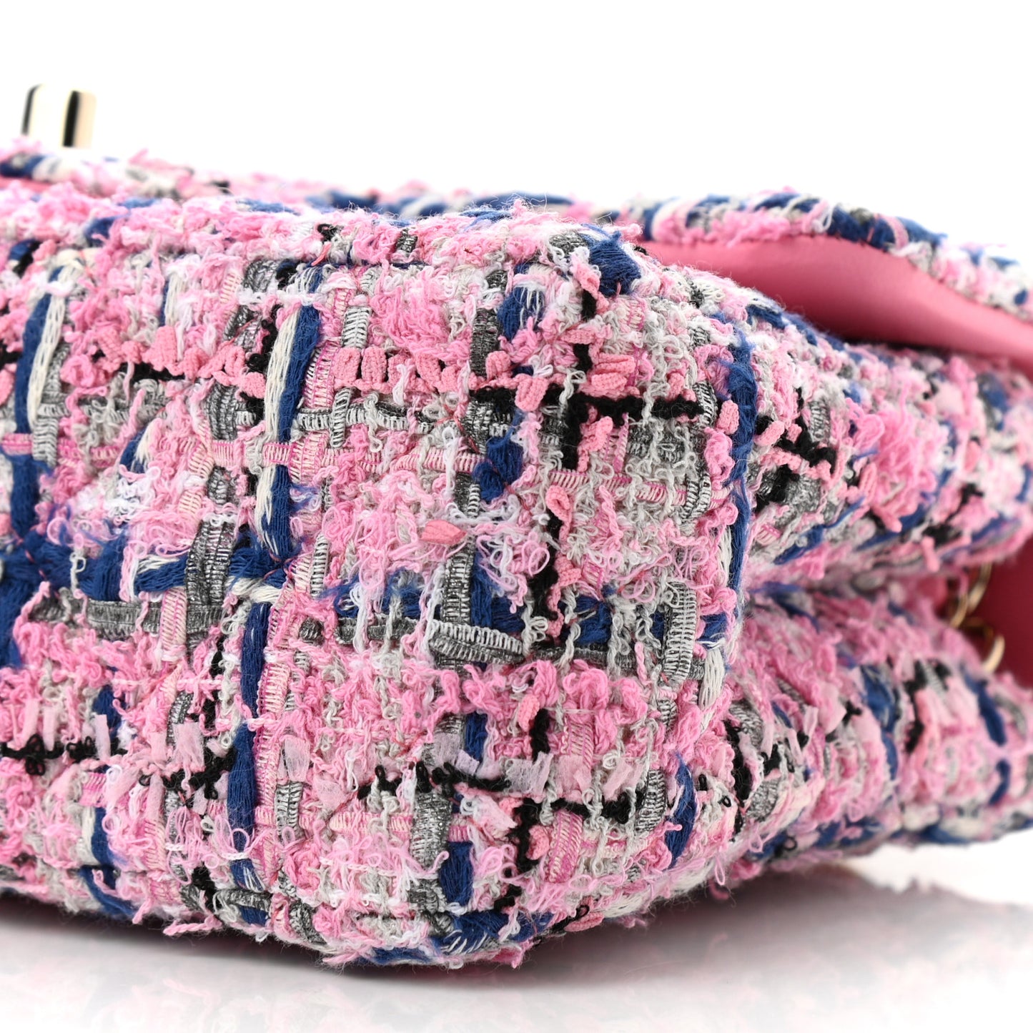 Tweed Quilted Mini Rectangular Flap Pink Multicolor