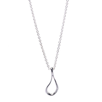 Tiffany Sterling Silver Elsa Peretti Open Tear Drop Pendant Necklace 1 of 6