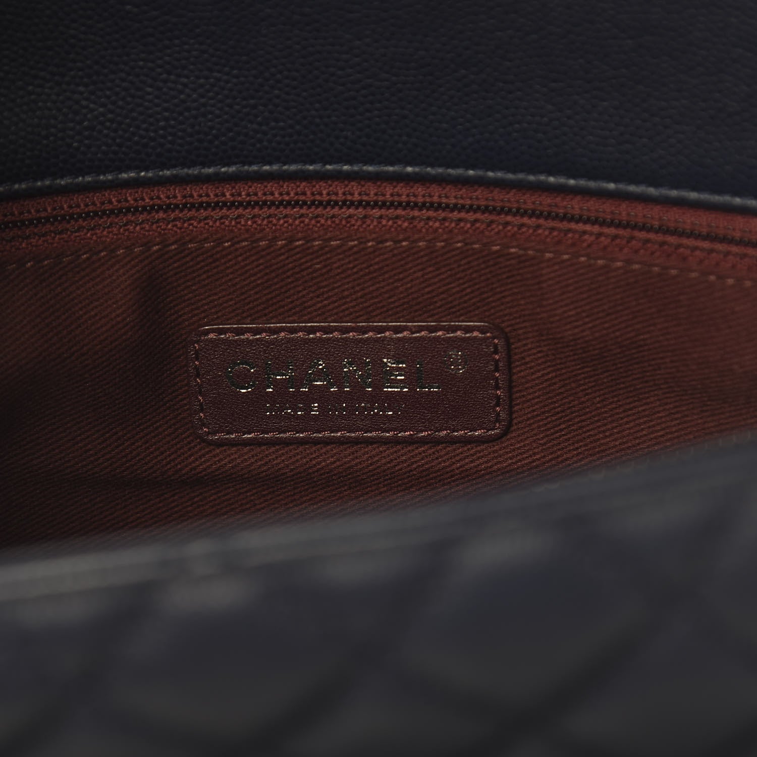 Chanel Caviar Quilted Medium Coco Handle Flap Navy Blue 6 of 11